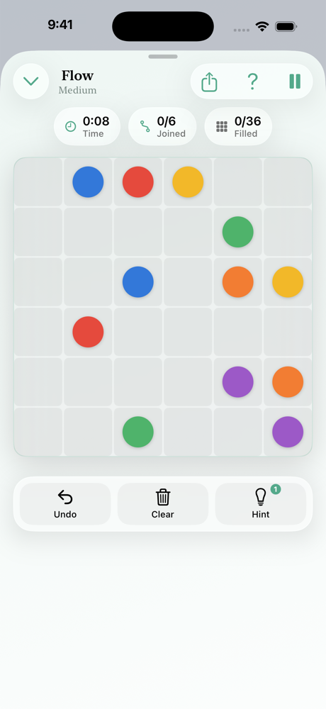 Flow puzzle screen
